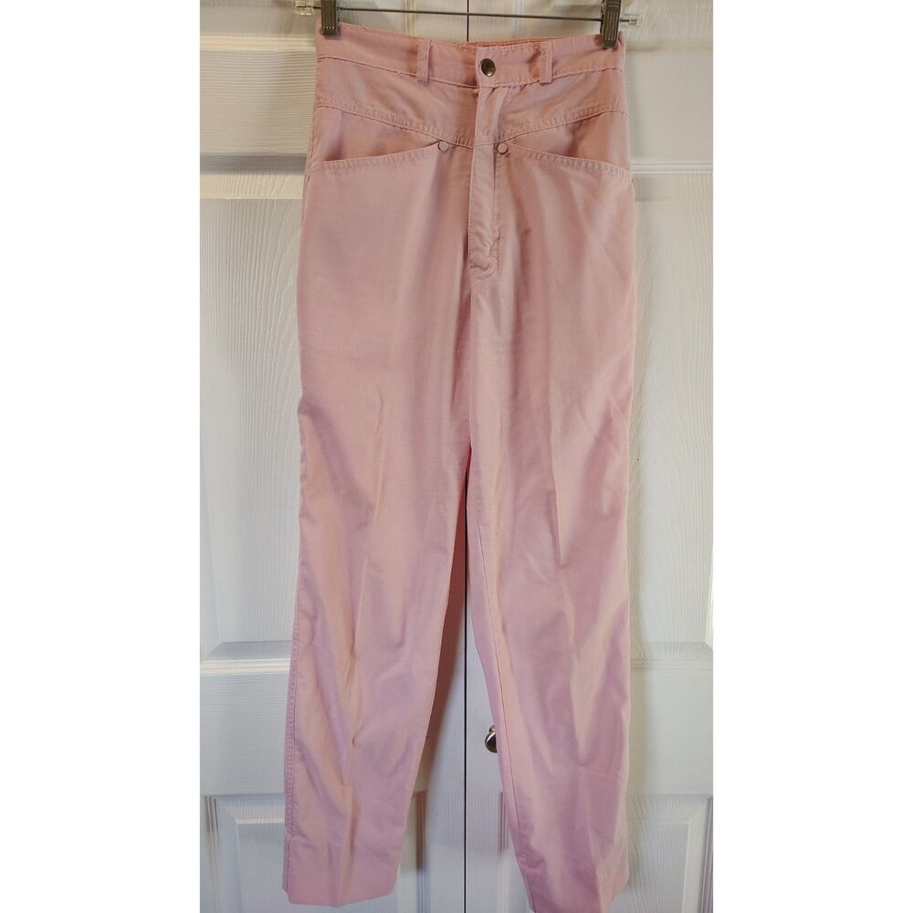 Vtg Notorious Pink High Waisted Tapered Pants Size 5 Western Cowboy Pocket 80s